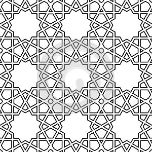 Islamic vector background. Seamless geometric arabic pattern. Abstract eastern oriental texture.