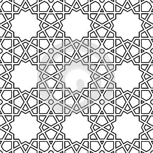 Islamic vector background. Seamless geometric arabic pattern. Abstract eastern oriental texture.