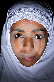Islamic veiled African woman