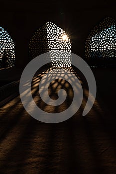 Islamic vertical concept photo. Islamic pattern on the window