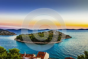 Island in Adriatic sea near Tribunj in Croatia