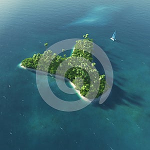 Island Alphabet. Paradise tropical island in the form of letter Y