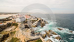 Island Baleal naer Peniche on the shore of the ocean in west coast of Portugal