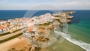 Island Baleal naer Peniche on the shore of the ocean in west coast of Portugal