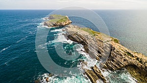 Island Baleal naer Peniche on the shore of the ocean in west coast of Portugal