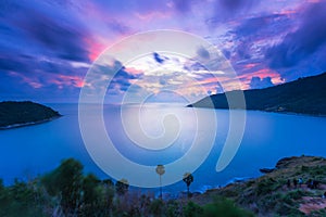 Island bay view at Windmill Viewpoint.  Phuket ,Phuket Province Thailand