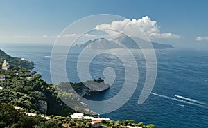 Island of Capri under a cloud