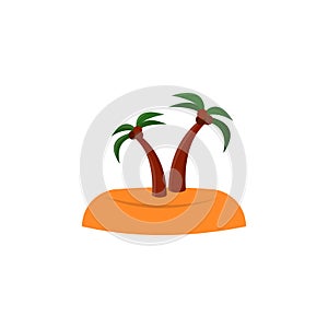 Island colored icon. Element of summer pleasure icon for mobile concept and web apps. Cartoon style Island colored icon can be