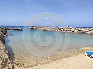 Island of Cyprus. The rocky coastline of Cyprus photo