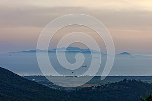 The Island of Elba at sunset. Tuscany, Italy