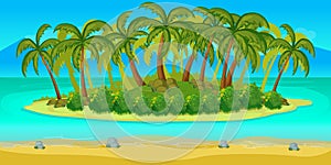 Island Game landscape, vector unending background with separated layers. for .