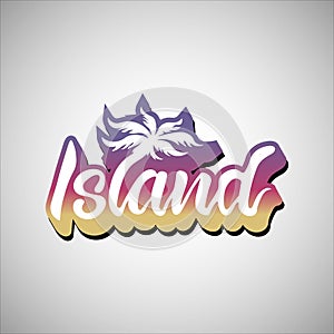 Island Gradient Background lettering with flash vector illustration
