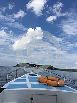 Island hopping in boat