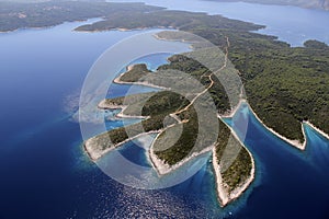 Island Hvar from air