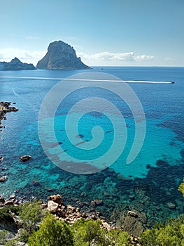 The island of ibiza with sea view. cala d`hort and Es Vedra