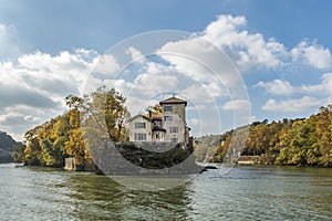 Island Ile Barbe in the Saone, in the 9th arrondissement of Lyon photo