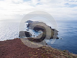 Island Ilheu da Cevada and Ilheu do Farol, seen from Ponta de Sao Lourenco, Canical, East coast of Madeira Island photo