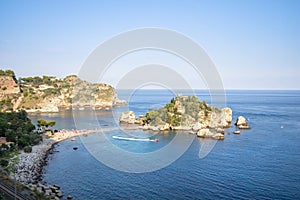 Island Isola Bella at Taormina, Sicily island, Italy