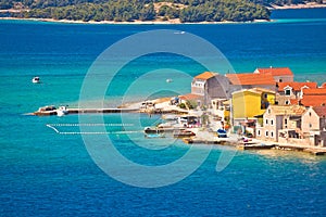 Island of Krapanj colorful waterfront view