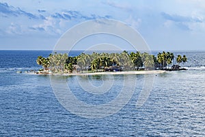 Small island from Kuna people in Caribbean Sea Panama photo