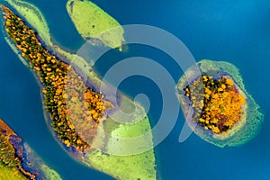 An island of lake Luokesai, aerial