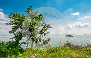 Island on the lake zemplinska sirava