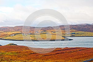 Landscape outside the city of Stornoway on the Isles of Lewis and Harris. Scotland photo