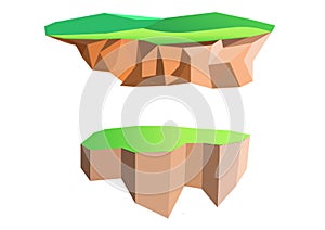 Island low poly set,with white background vector