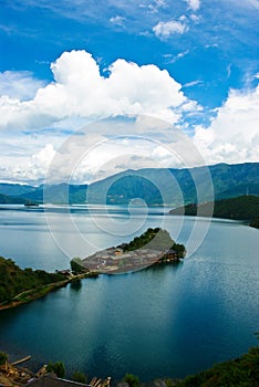 Island of lugu lake photo