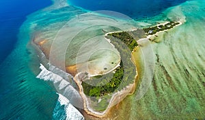 island in Maldives from above