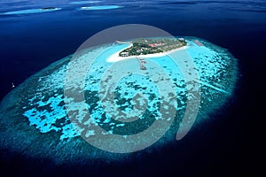 Island of maldives areal view