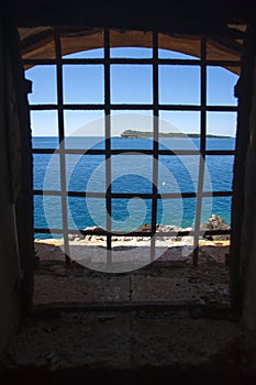 Island of Mamula fortress, the entrance to the Boka Kotorska bay, Montenegro photo