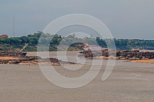 Island mekong river Thai-Laos