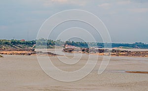 Island mekong river Thai-Laos