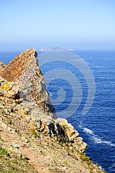 Island in the mist from Berlenga Island.