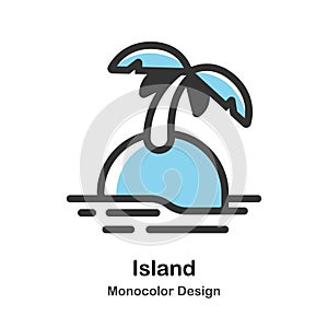 Island Monocolor Illustration