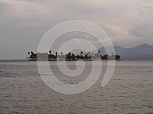 San Blas islands Panama, many palm trees cover the island photo