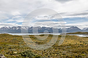 Island and mountains view in Beagle Channel - Ushuaia, Tierra del Fuego, Argentina