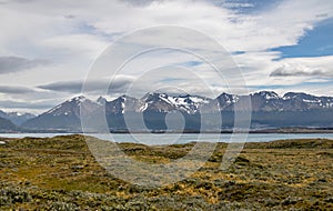 Island and mountains view in Beagle Channel - Ushuaia, Tierra del Fuego, Argentina