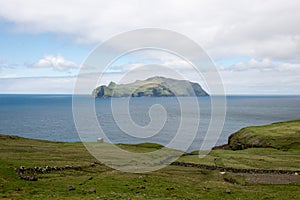 The island Mykines on the Faroe Islands