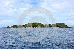 Island and natural oversea blue sea water background