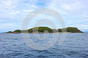 Island and natural oversea blue sea water background photo