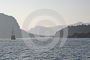 Island of Nea Kameni near Santorini