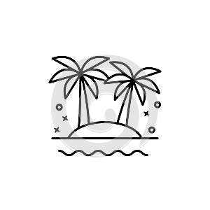 Island oasis palm tree icon. Element of Hawaii icon