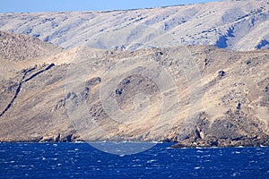 Island Pag in Croatia, rocky surface