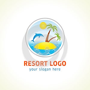 Island with palm logo