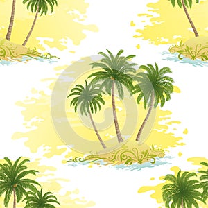 Island with Palms Seamless