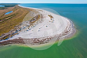 Island. Panorama of Caladesi Island State Park or Clearwater Beach Florida. Spring break or Summer vacations