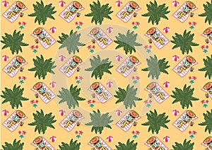 Island paradise banner pattern