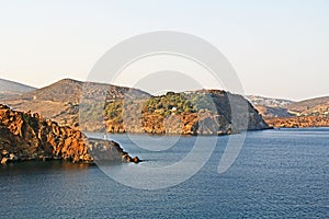 The Island of Patmos, Greece with Copy Space